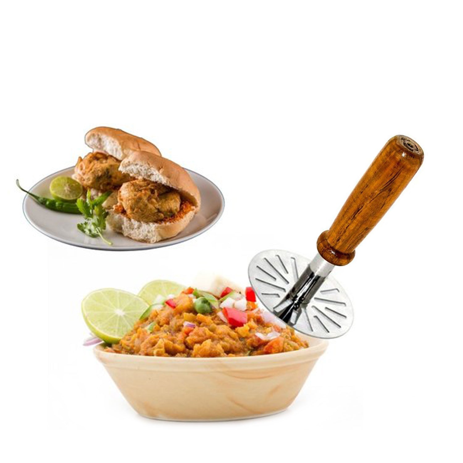 Efficient paubhaji masher for home kitchens, designed for smooth mashing. Efficient paubhaji masher for home kitchens, designed for smooth mashing.